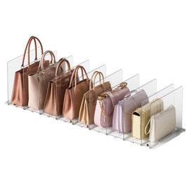 Purse Organizer for Closet Organizers and Storage Adjustable Clear Shelf Dividers for Purse Organizer for Closet, Closet Shelf Organizer Suitable for Bookshelf Dividers, Bedroom, Offices(2 Set-Large)