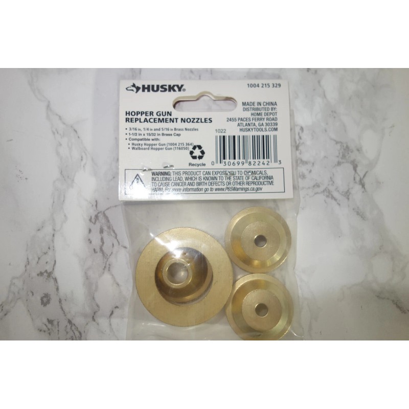 Husky Hopper Gun Texture Sprayer Replacement Nozzles (3-Pack) 3/16", 1/4