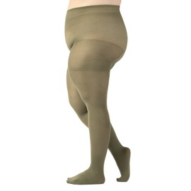 CALZITALY Opaque Tights Large Sizes, Curvy Tights Plus Size, 60 Denier, L, XL, 2XL, 3XL, 4XL, Made in Italy, olive green