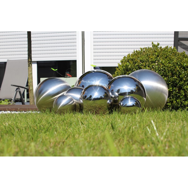 Stainless Steel Decorative Ball Large Matt Diameter 30 cm Garden