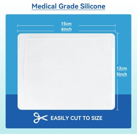 Láminas de silicona para cicatrices - 1,75 mm de grosor y recortables, para cicatrices antiguas y recientes de cesárea, cirugía, queloides, quemaduras, tiras de gel transparentes de 12 x 15