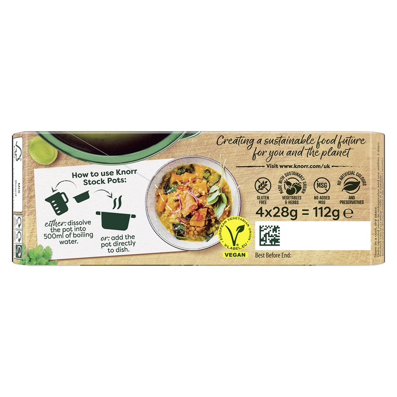 Knorr Vegetable Stock Pot, 4 x 28 g
