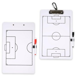 SAVITA Football Tactical Board, Drywipe Double-Sided Trainer Clipboard Football with 2 Dry Wipe Markers and a Carabiner, Marking Boards for Coaches and Referees