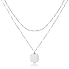 Kenivira Gold/Silver Chain for Women, Layering 18k Gold Pendant Necklace, Delicate Stackable Necklace Set, Adjustable Gold Necklace Set, Jewellery Gifts for Women, Stainless Steel