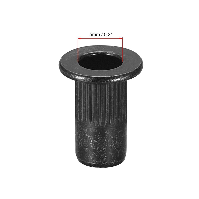 sourcing map M3 Rivet Nuts Carbon Steel Zinc-Plated Knurled Flat