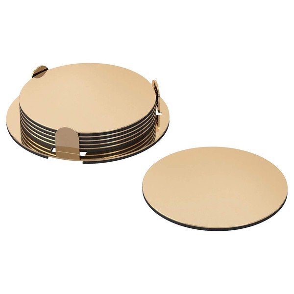 Ikea GLATTIS: Coasters Brass Color, Set of 6 (303.430.06)