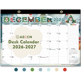 AECCN Desk Calendar 2026-2027, 18 Months Calendar, 17" x 11.4"
