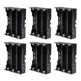 Coliao 6pcs 18650 Battery Case Holder 3 Slots X 3.7V 18650 Battery Storage Box, in Parallel Black Plastic Batteries Clip Box with Pin for DIY Parallel or Series Circuit PCB Projects