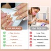 Viugex 24Pcs Press on Nails Medium Almond, Pink White French