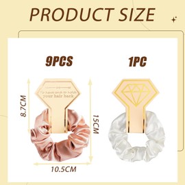 10 PCS Satin Scrunchies, Bridesmaid Gift Hair Scrunchies for Girls White and Gold Hairs Ties Bridesmaid Hair Accessories for Women Girls Hair Band Ponytail Holders Elegant Wedding Party Gifts