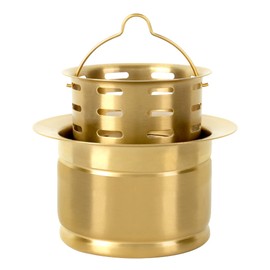 YAQUN Deep Extended Garbage Disposal Flange with Basket Strainer，Fit for 3-1/2 Inch Standard Sink Drain Hole, Gold Deep Sink Flange