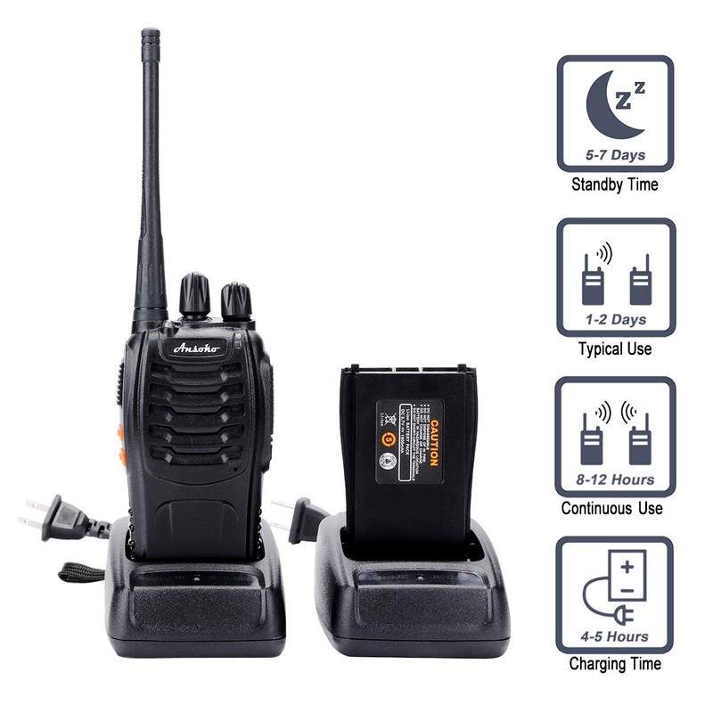 Ansoko Walkie Talkies Rechargeable Long Range Two Way Radios 16-Channel