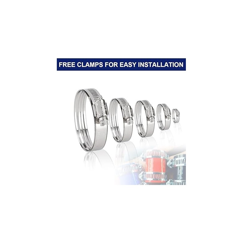 PIT66 Silicone Radiator Coolant Hose Kit Clamps, Compatible with 1982-1992