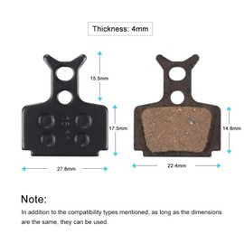 4 Pairs Bicycle Disc Brake Pads for Formula R1 R1R RO RX T1 and Mega The One The One FR CR3 C1 (8 Pairs) (4 Pairs)