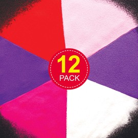 Baker Ross AT373 Red, Pinks & Purple Coloured Sand, Fine Garde Art and Craft Sand (12 Pack)
