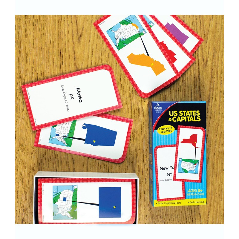 Carson Dellosa States and Capitals Flash Cards for Kids Ages