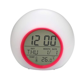 Digitaler LED Wake up Wecker Kinder Erwachsene, 7 Farben ändern Tageslicht Snooze Temperatur Nachttischuhr Nachtlicht