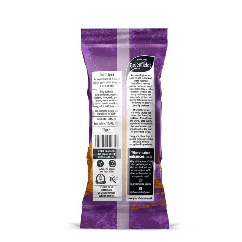 Greenfields Thai Seven Spice 75g, Premium Quality of Seven Spice