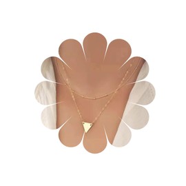 Allereya Vintage Layered Triangle Choker Necklace Triangle Pendant Necklace Gold Geometric Necklace Jewellery Minimalist Necklace Chain Jewellery for Women and Girls