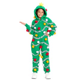 Tipsy Elves Christmas Kids Oh Christmas Tree Jumpsuit Size Small
