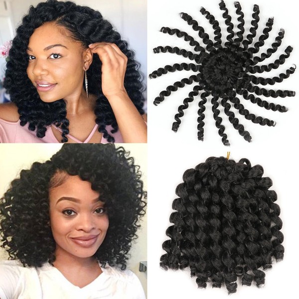 6 Pcs Jumpy Afro Kinky Twist Crochet Braid Natural Black
