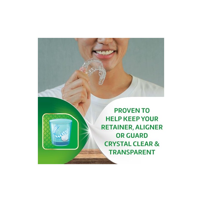 Polident 3 Minute Triple Mint Antibacterial Denture Cleanser Effervescent Tablets,