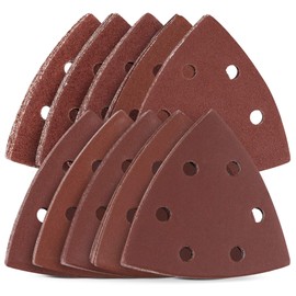 Navaris 100 x Velcro Delta Sandpaper for Triangle Sanders - 40-400 Grit - 93 x 93 x 93 mm - Triangle Sanding Sheet Set for Delta Sanders