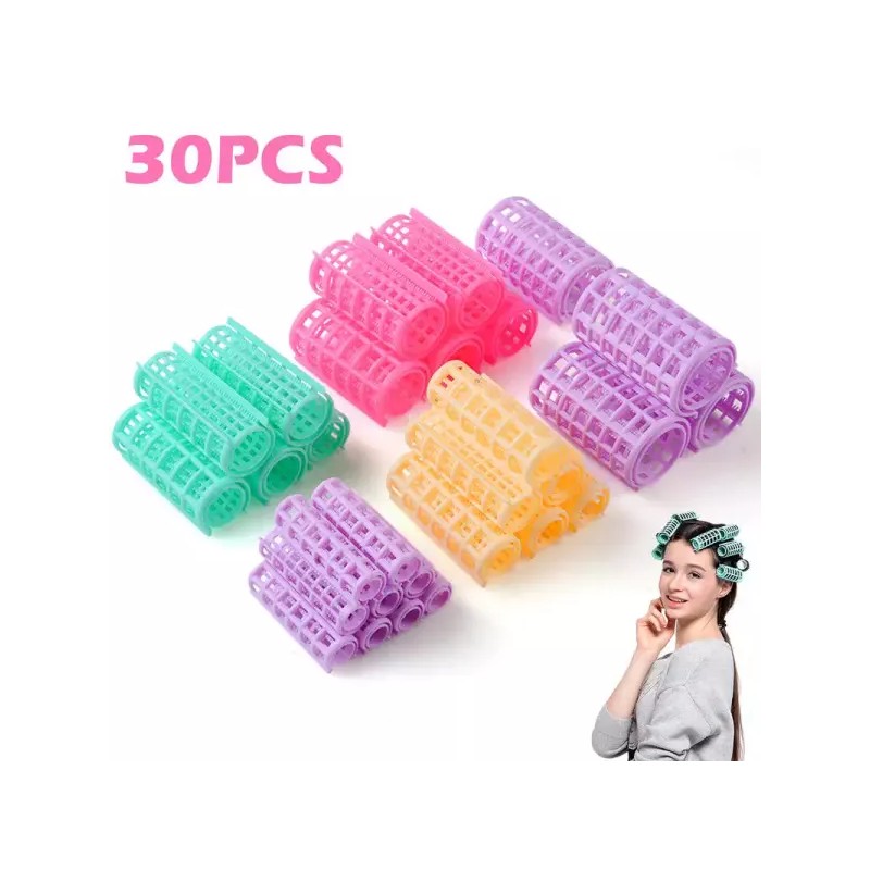 30Pcs 헤어 롤러 세트 자기 지주 미용 Curlers DIY 곱슬