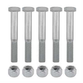 Camotokiit Grade 2 Shear Bolts for Rotary Cutters 1/2" x 3-1/2" with Nylock Nuts - 5 Pack (Grade 2:1/2" X 3-1/2")