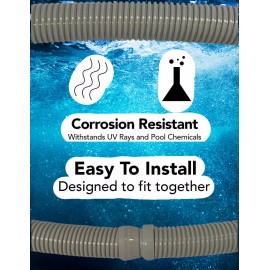 PoolQuip Grey Pool Cleaner Hose for Suction Pool Cleaners