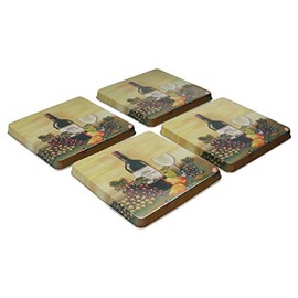 Reston Lloyd Square Gas Stove Burner Covers, Set of 4, Wine and Vines Pattern