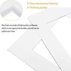 Donmills 10pack Picture Photo Frame Mounts Mats, 8X6 inch Frame for Picture 4x6 inch, White/Cream Computer Cut Card Picture Photo Mounts for Frames, Cardboard Picture Frames