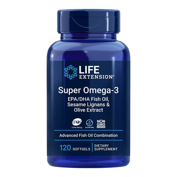 Life Extension Super Omega-3 EPA/DHA w/Sesame Lignans & Olive Fruit - 120 softgels