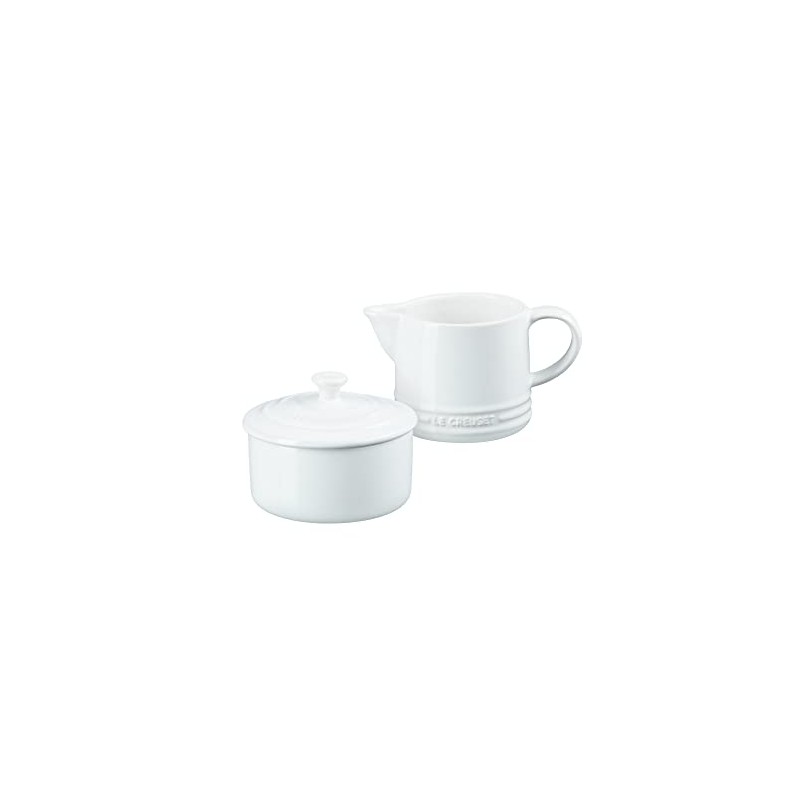 Le Creuset Stoneware Signature Cream & Sugar Set, White, Cream: