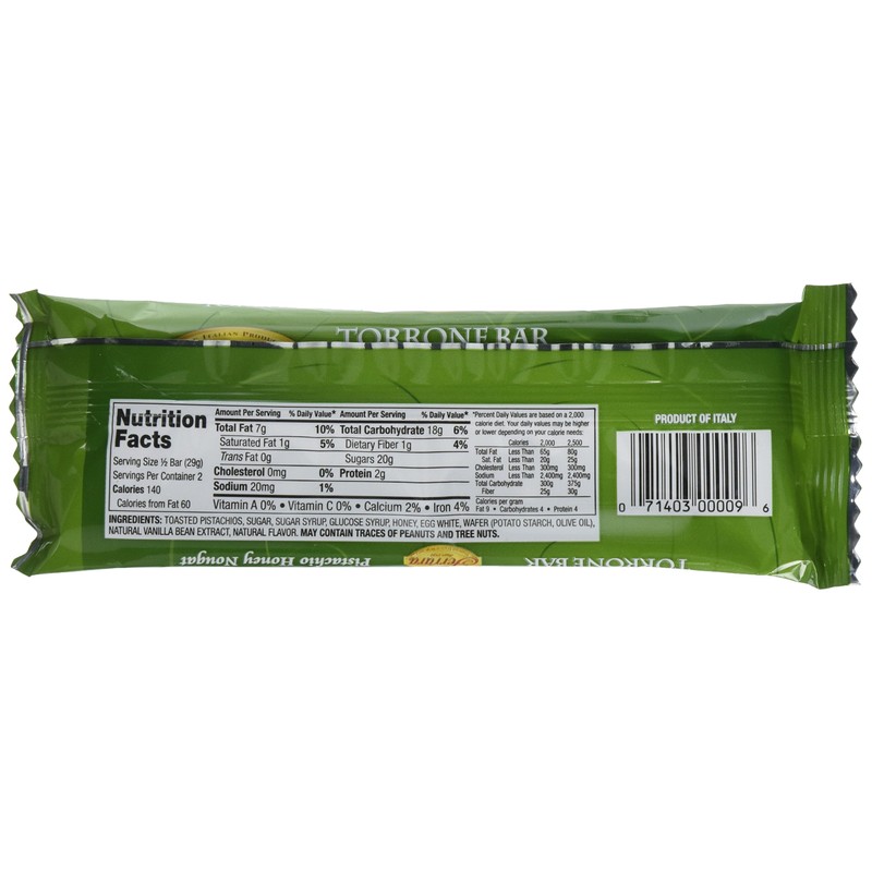 Ferrara Italian Torreon Honey Nougat Candy, Pistachio, 2 Ounce (Pack