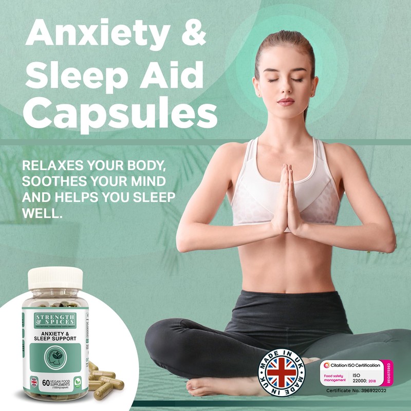 Strength & Spices Anxiety & Sleep Support, Anxiety Relief Supplement,