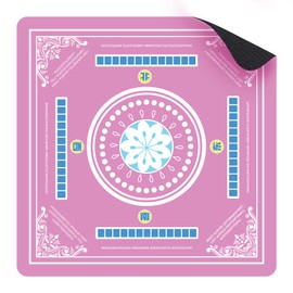 HGEKLIZV Pink Mahjong Mat for Table, Rubber Table Mats for Anti-Slip and Noise Reduction, Suitable for Mahjong, Poker, Board Games, Card Games, Dominoes 31.5x31.5 Inch