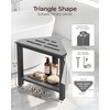 15" Shower Foot Rest with Side Hook, HDPE Waterproof Corner