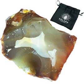Solara Crystal Solara Crystal | Raw Healing Crystals C Natural Amethyst, Quartz, Citrine & More | Chakra Balancing, Meditation, Energy Cleansing, Spiritual Decor, Gift Bag Included (Red Agate)