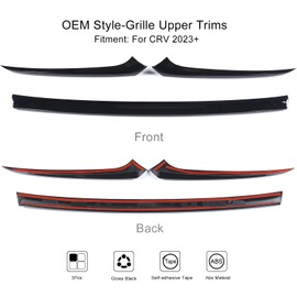 Updated for Honda CRV 2023 2024 2025 2026 Grille Upper Trims, Sporty OEM Style Grille Moulding Cover for CR-V LX, EX, Sport Hybrid, EX-L Sport Touring Hybrid, Exterior Accessories for CR V -Black