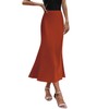 Komorebi Midi Skirt for Women High Waist Satin Skirts Elegant