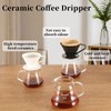 Mongdio V60 Ceramic Pour Over Coffee Dripper, Reusable Porcelain Portable