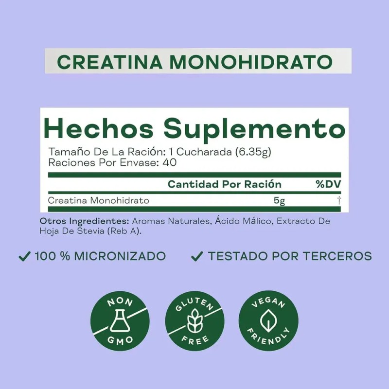 Bloom Nutrition Creatina Monohidratada Sabor Sin Sabor