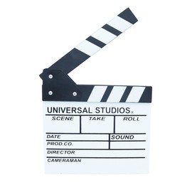 Shiwaki Wooden Film Flap, Scene Flap, Shooting Wooden Props 7.9 x 7.9 Inches Movie Clapper Board Shooting Aid Background Props Director Board Home Decoration (White)