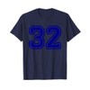 Number #32 Sport Blue Varsity Number 32 T-Shirt