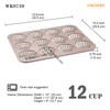 CHEFMADE Madeleine - Molde para tartas (12 cavidades, antiadherente, para