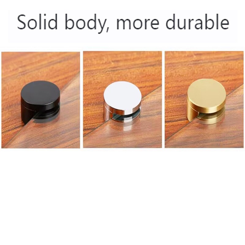 Mirror Clips, Thickened Brass Mirror Floating Glass Clip - Round