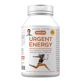 ANDREW LESSMAN Urgent Energy 60 Capsules - Provides a Safe, Healthy Means of Enhancing Energy Levels and Feelings of Well-Being, Green Tea, Guarana, G