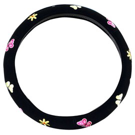 Mayco Bell 2016 Automotive Women Embroidery Cute Car Steering Wheel Cover (Butterfly)