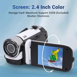 Video Camera Camcorder, 16MP 1080P Digital Camera with 2.4 Inch Flip Screen, 16X Digital Zoom Anti Shake Vlogging Camera Recorder, Full Light, Loop Recording Camera